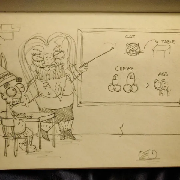 The cat is on the table